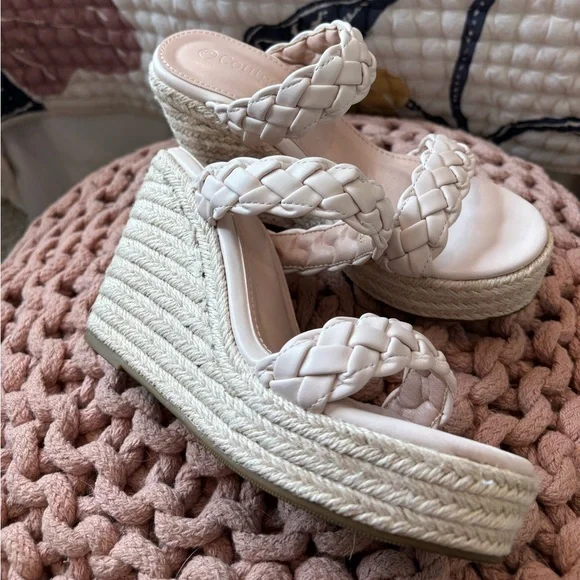 Braided Platform Wedge Sandals - Picture 1 of 5